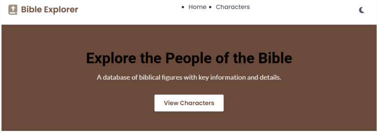 Explore the People of the Bible – Eagle Eye Community